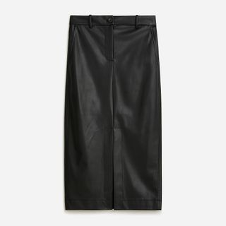 J.Crew + Faux-Leather Pencil Skirt