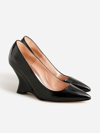 J.Crew + Collection Wedge Pumps in Italian Spazzolato Leather