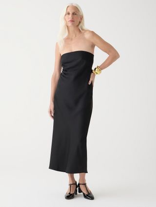 J.Crew + Collection Strapless Gwyneth Slip Dress in Luster Charmeuse