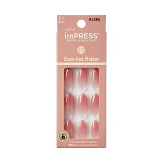 Kiss + Medium Almond Gel Press-On Nails in Glossy Light Pink