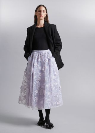 & Other Stories + Voluminous Floral Midi Skirt