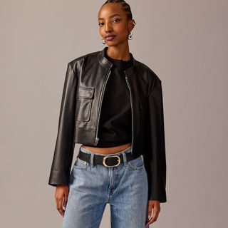 J.Crew + Collection Distressed Leather Jacket