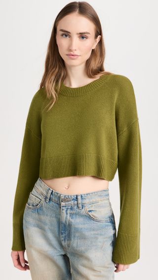 Reformation + Paloma Cropped Cashmere Crew