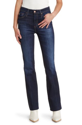 AG + Farrah Raw Hem High Waist Bootcut Jeans