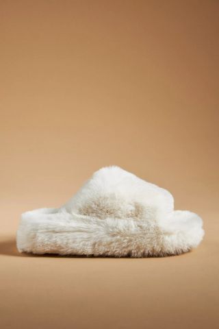 Maeve + Fuzzy Platform Slippers