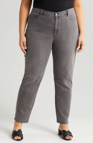 Eileen Fisher + High Waist Slim Fit Jeans