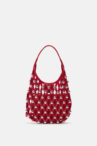 Zara + Studded Mini Bucket Bag