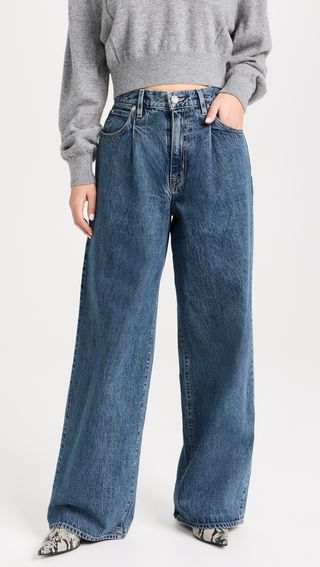 Slvrlake + Abby Mid Rise Wide Pleat Jeans