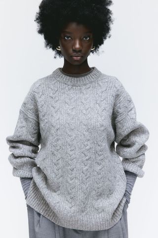 H&M + Oversized Cable-Knit Sweater