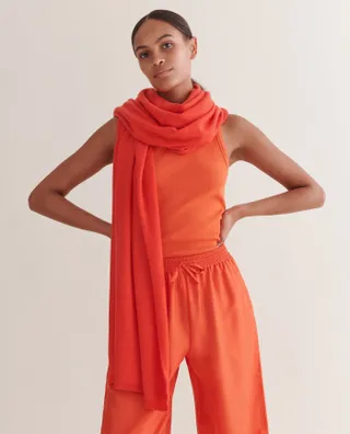 Rise And Fall + Oversized Finest Cashmere Wrap in Classic Red