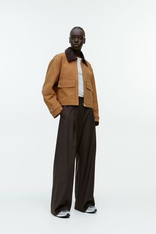 Arket + Wide Wool-Blend Trousers