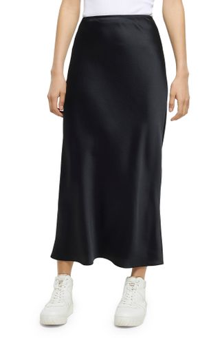 River Island + Bias Cut Satin Maxi Skirt