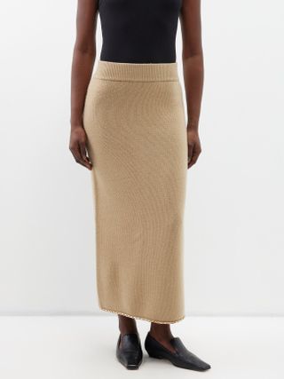 Toteme + Chain-Trim Knit Maxi Skirt