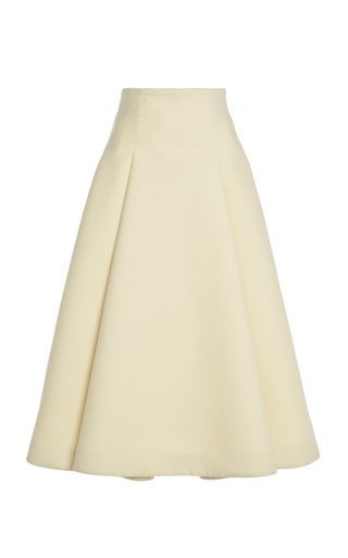 Bottega Veneta + Compact-Knit Wool Midi Skirt