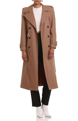 Avec Les Filles + Belted Raglan Sleeve Twill Trench Coat