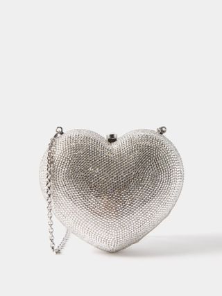 Judith Leiber + L'Amour Petit Cœur Crystal Heart Clutch Bag