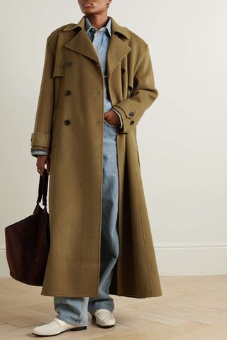 The Frankie Shop + Nikola Oversized Double-Breasted Belted Wool and Cashmere-Blend Trench Coat