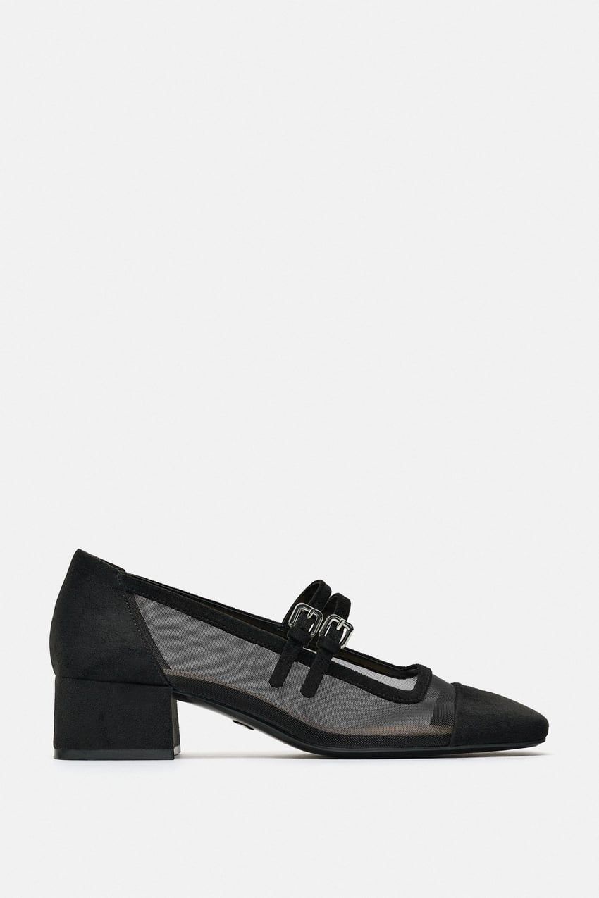 Hadassa Print Genuine Leather Mid Heel Handmade Mary Janes