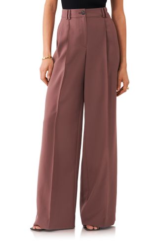 1.State + Front Pleat High Waist Wide Leg Pants