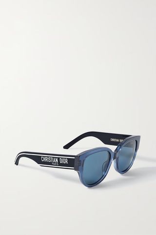 Dior Eyewear + Wildior Bu Round-Frame Embossed Acetate Sunglasses