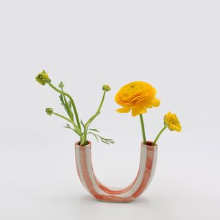 Julia Elsas + Coral Stripe Bud Vase