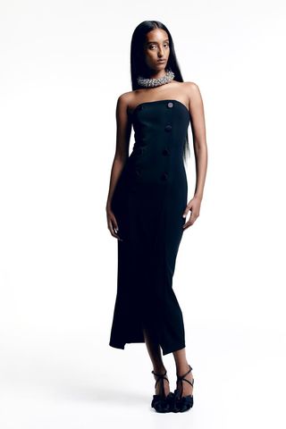H&M + Double-Breasted Bandeau Dress