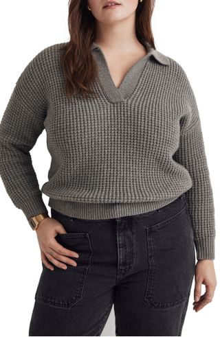 Madewell + Waffle Knit Henley Sweater