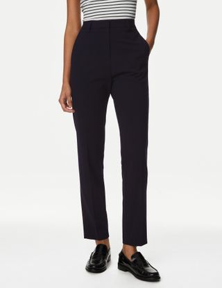 Marks & Spencer + Slim Fit Ankle Grazer Trousers With Stretch