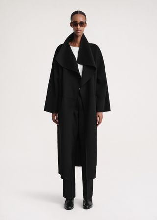 Toteme + Signature Wool Cashmere Coat Black