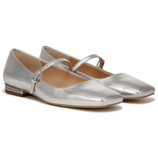 Franco Sarto + Tinsley Mary Jane Flats in Silver Faux Leather