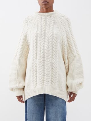 Raey + Oversized Contrast-Panel Wool-Blend Sweater