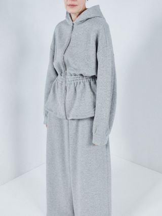 Raey + Shirred Waist Cotton and Cashmere Hoodie