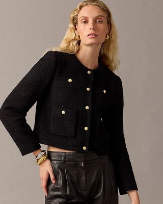 J.Crew + Collection Cropped Lady Jacket in Italian Wool-blend Bouclé