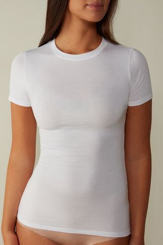 Intimissimi + Short-Sleeved Stretch Supima Cotton Top