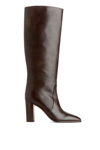 Arket + Knee-High Leather Boots in Brown