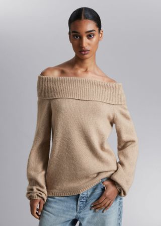 & Other Stories + Chunky Off Shoulder Wool Jumper