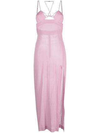 Nensi Dojaka + Pink Semi-Sheer Cotton Dress