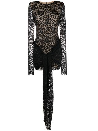ROTATE + Black Lace Mini Dress