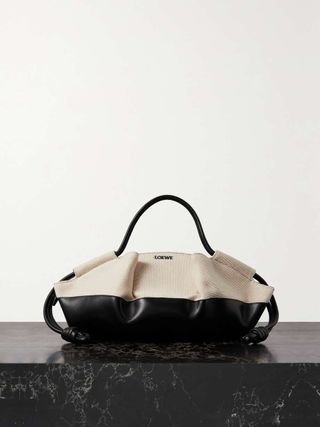 Loewe + Paseo Small Canvas and Leather Shoulder Bag