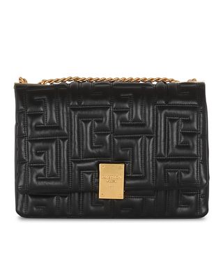 Balmain + 1945 Small Soft Monogram Quilted Lambskin Crossbody Bag