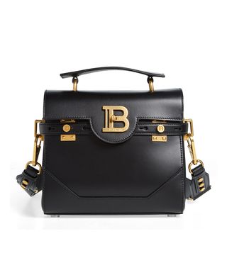 Balmain + B-Buzz 23 Monogram Leather Top Handle Bag