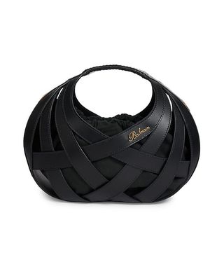 Balmain + Woven Leather Round Basket Bag