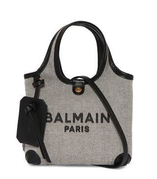 Balmain + Mini B-Army Canvas Logo Bag