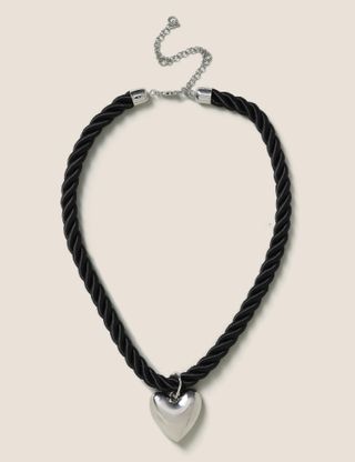 M&S Collection + Black Rope Heart Necklace