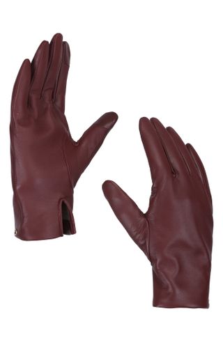 Coach + Logo Hardware Leather Tech Gloves