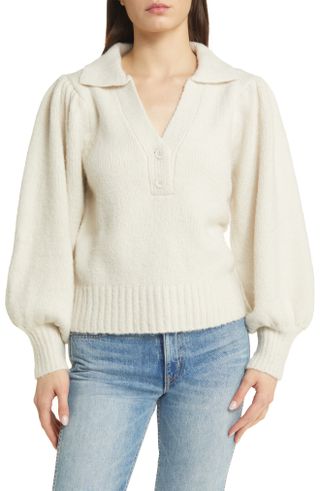 Petal & Pup + Kahlani Collared V-Neck Sweater