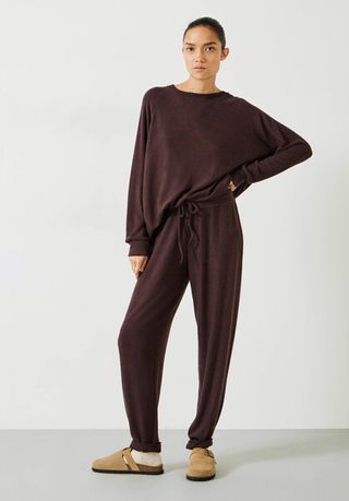Hush + Elle Supersoft Relaxed Joggers in Chocolate Melange