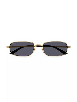 Gucci + New Light Metal Rectangular Metal Sunglasses