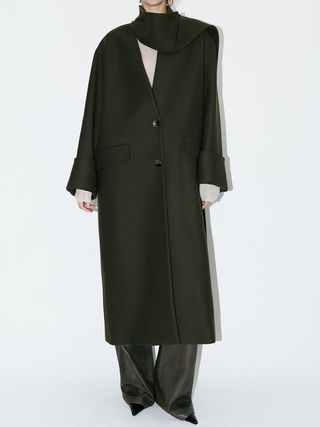 Zara + Wool Scarf Coat