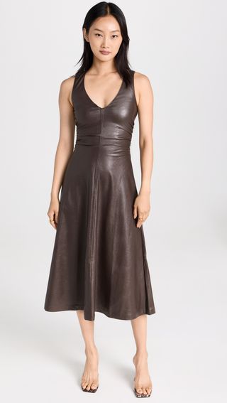 Amanda Uprichard + Sabal Dress in Faux Leather